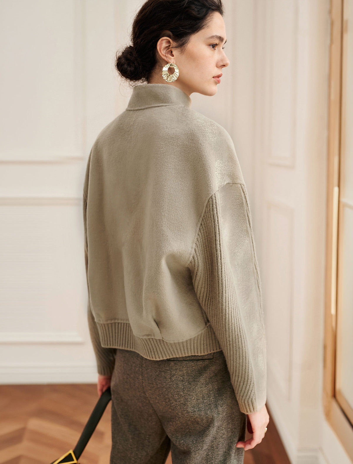 Wool Blend Cropped Jacket