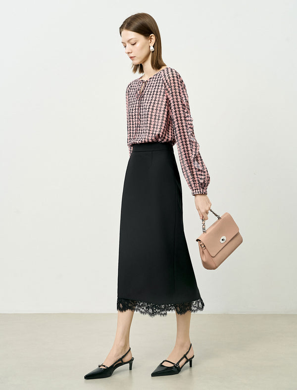 Pink Plaid Loose High-End Shirt