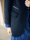 Wool Blend Single Button Lapel Coat