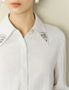 Embellished Collar Button-Down Shirt