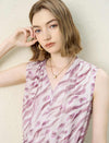 Mauve Zebra Print Sleeveless Midi Dress