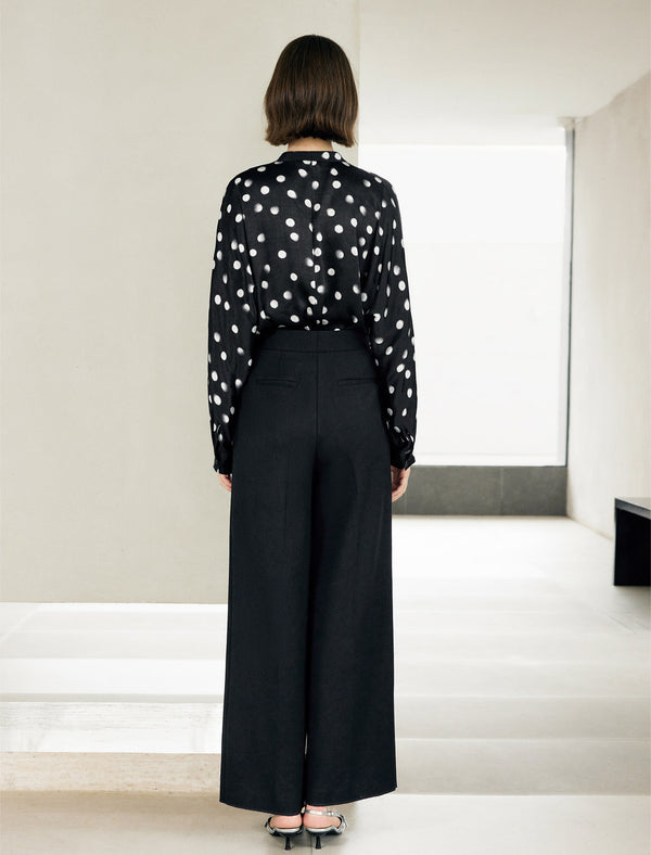 Polka Dot V-Neck Blouse