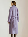 100% Wool Purple Double-Faced High-End Coat