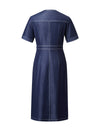 Denim Button Detail Short Sleeve Dress
