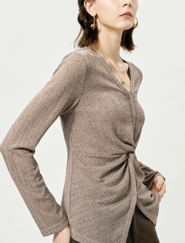 Twisted-Front Knit Top
