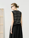 Tencel Linen Blend Striped Knit Tank Top