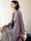 Double Breasted Long Coat with Notched Lapels