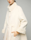 100% Wool Contrast-Trim Stand-Collar Button-Front Coat