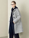 Gray Tweed Toggle Wool Blend Coat