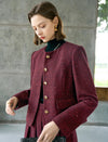 Sparkle Tweed Button-Front Jacket
