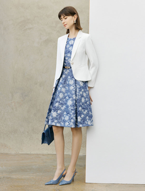 Pearl Button Slim Fit Lapel Blazer