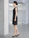 Chain-Trimmed Pocket in a Blended Fabric Knit Skirt