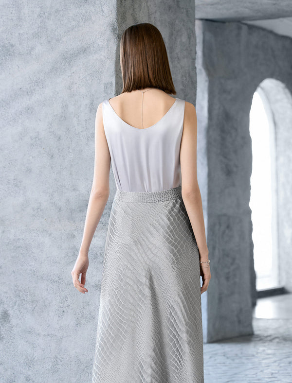 Satin V-Neck Sleeveless Top