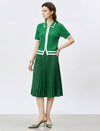 Collared Zip‑Up Knit Short Sleeve Cardigan