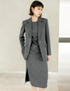 Grey Single-Button Blazer