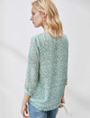 V-Neck Floral Chiffon Top