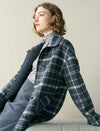 Plaid Wool-Blend Pocket Detail Coat