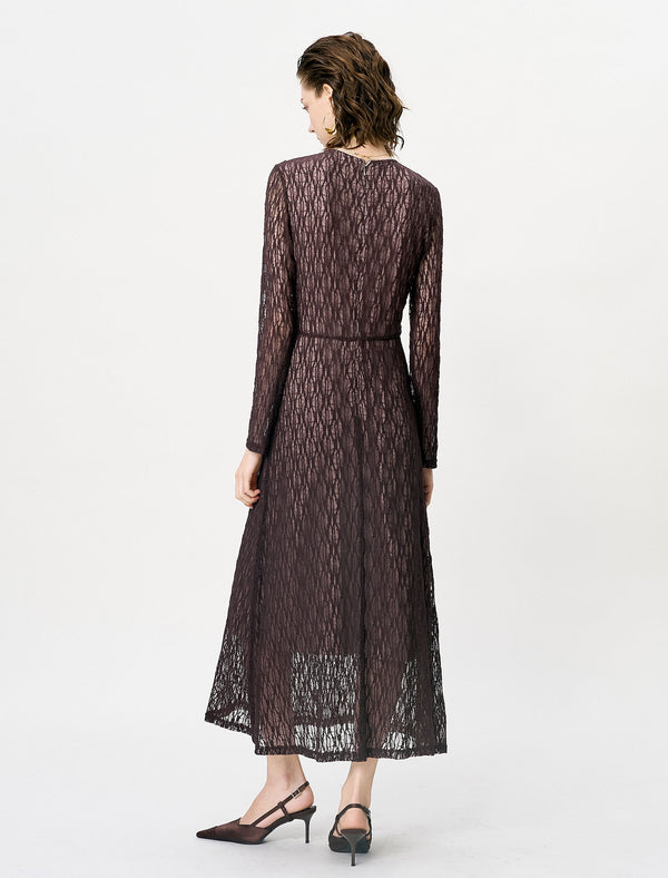 Lace Front Tie Maxi Dress
