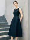 Beaded Round Neck Sleeveless Midi Dress