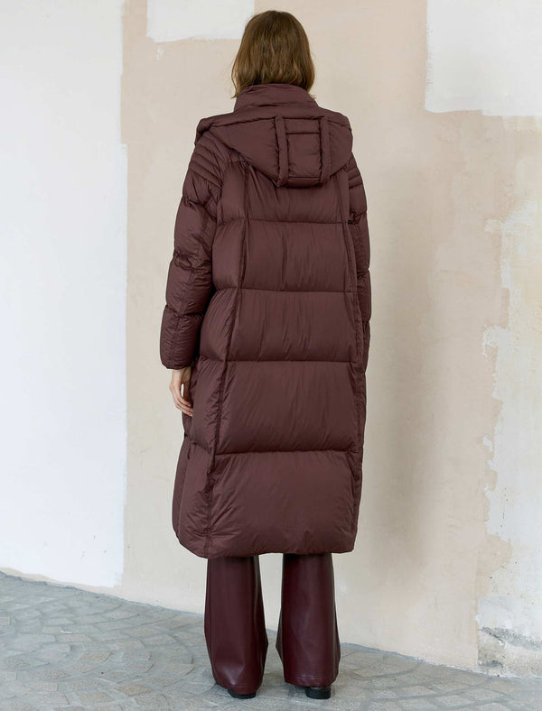 Removable Hooded Long Down Coat
