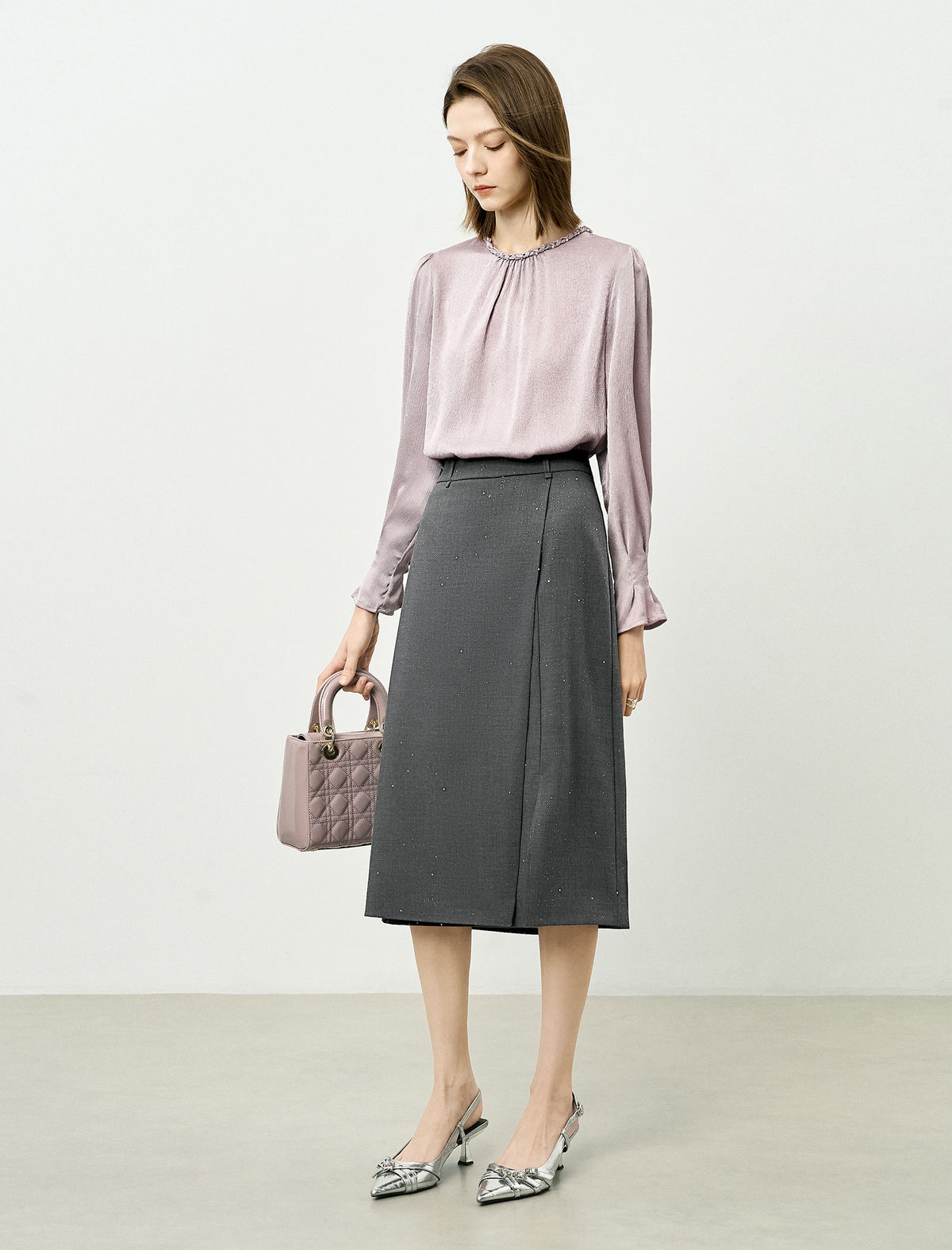 Embellished Neckline Textured Top