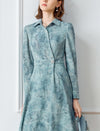 Teal Patterned Shirt Dress