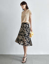 Vintage Floral Chiffon A-Line Skirt