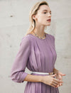 Lavender Pleated Midi Dress