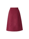 Wool-Blend Midi A-Line Skirt with Contrast Pockets