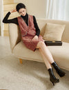 Wool Blend Textured Sleeveless Relaxed Dress