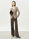 High-Waisted Loose Straight Leg Suit Pants