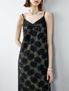 Black Floral Lace Maxi Slip Dress