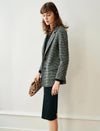 Wool Blend Solid Button-Front Relaxed Blazer