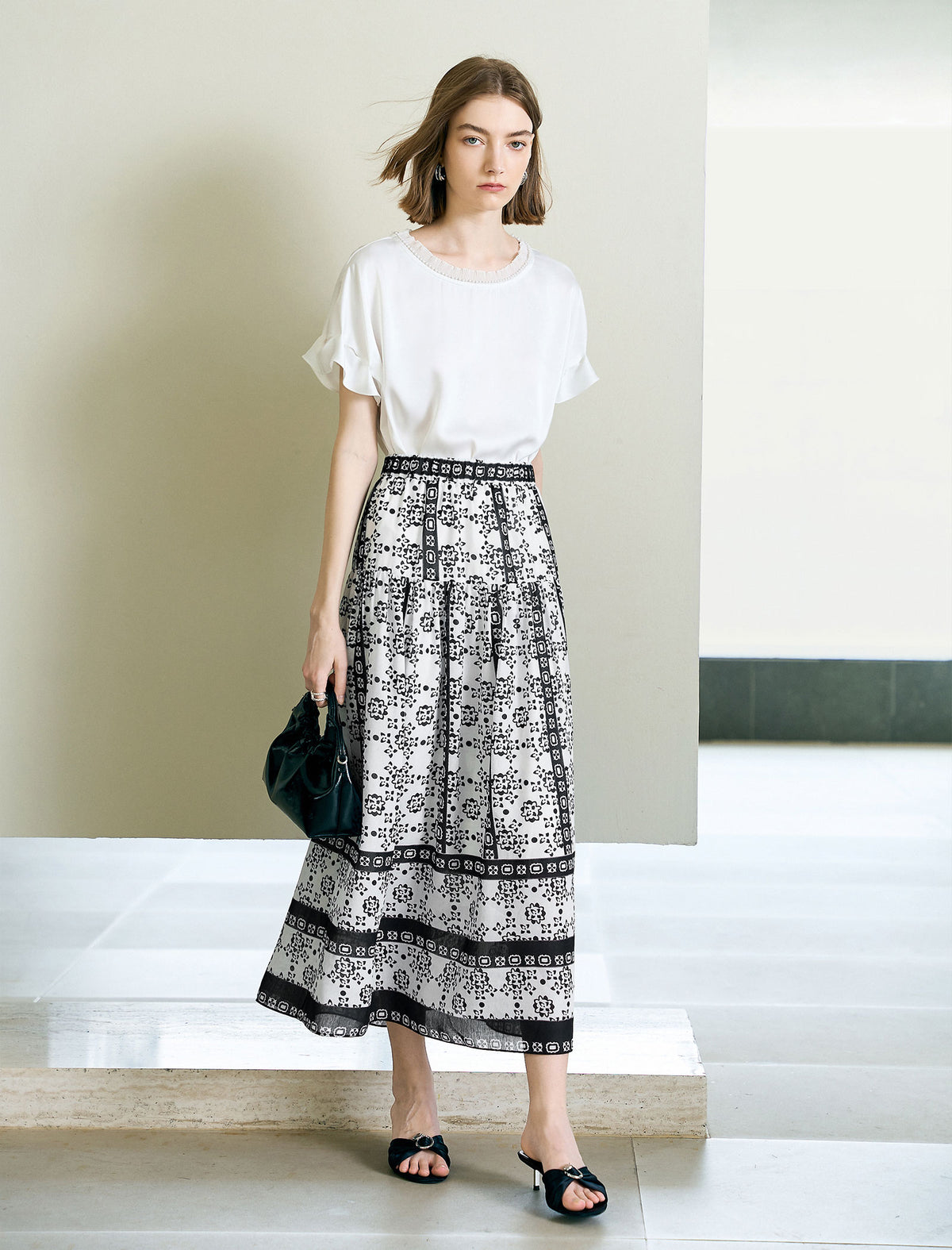 Retro Boho Printed Skirt