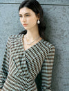 Checked Wrap Midi Dress