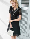 Black Lace Contrast Trim Dress