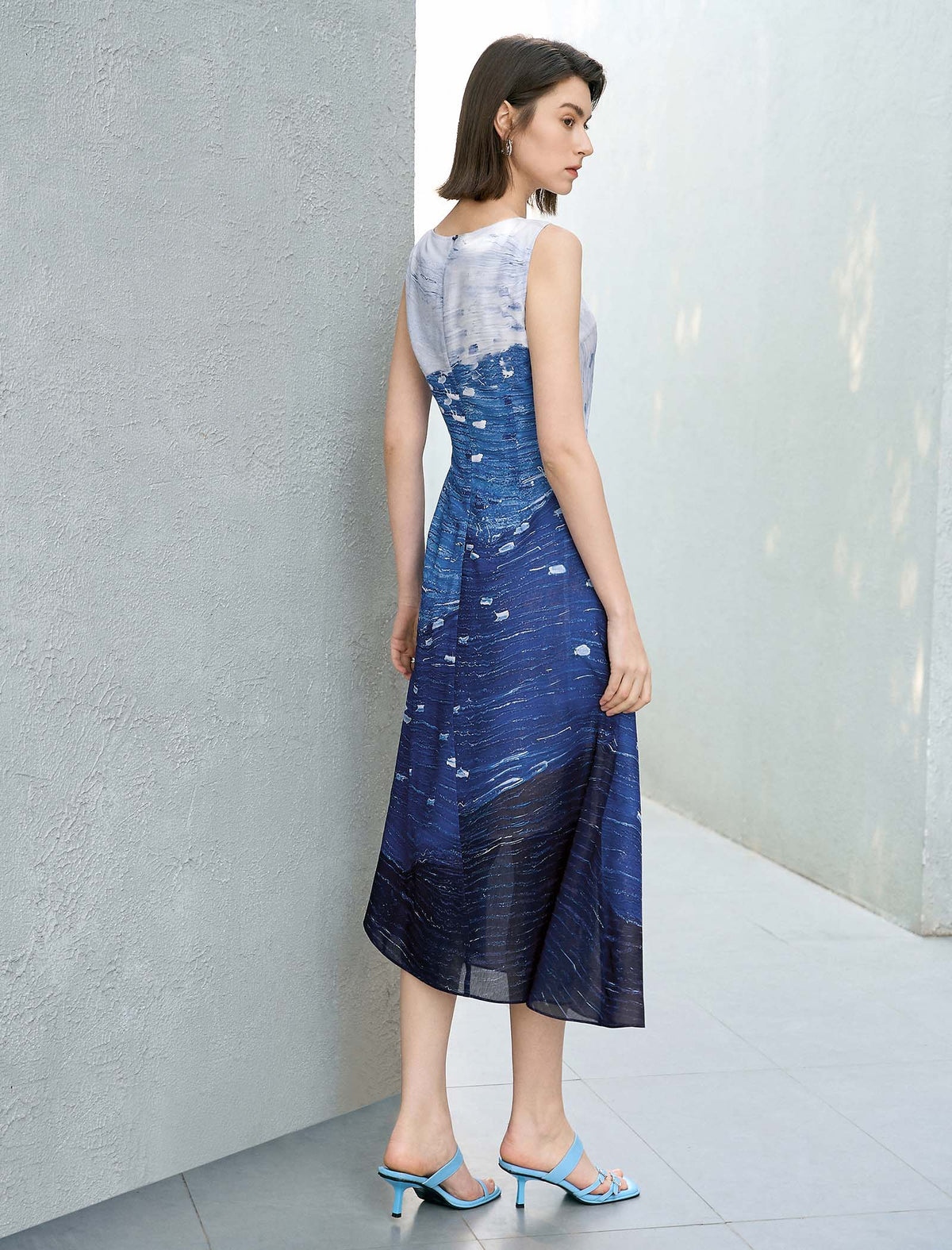 The Starry Night Sleeveless Midi Dress
