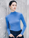 Mock Neck Ribbed Long Sleeve Knit Top