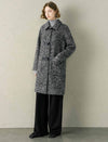 Toggle-Front Tweed Wool-Blend Coat