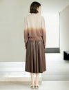 Vintage Gradient Round Neck Knit Sweater
