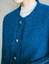 Cobalt blue with pearl buttons wool blend jacket