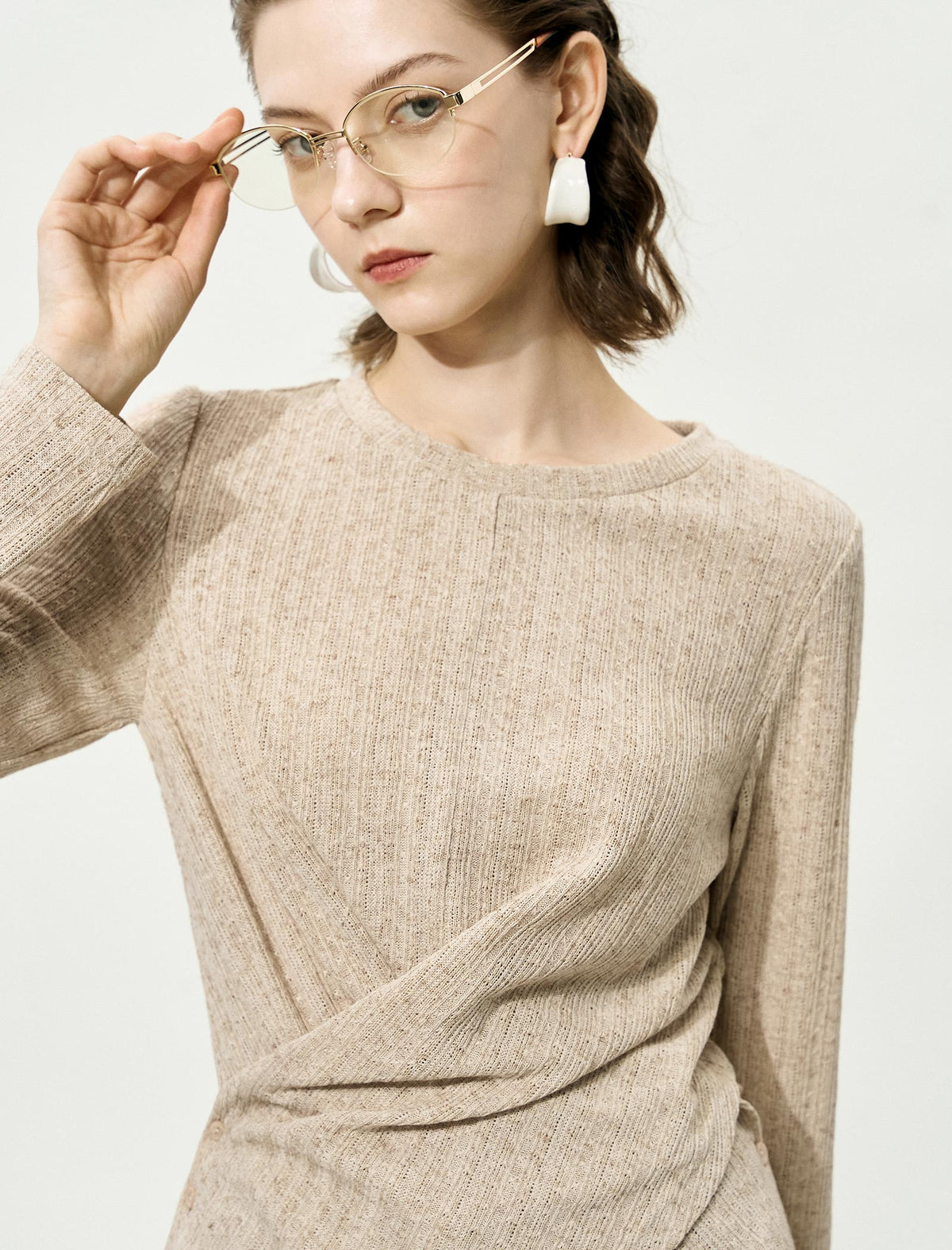 Slim Fit Long-Sleeve Lightweight Knit Top