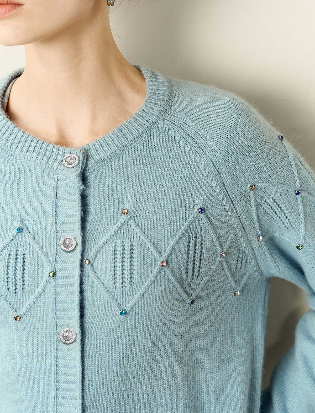 Woolen Bead Detail Cardigan