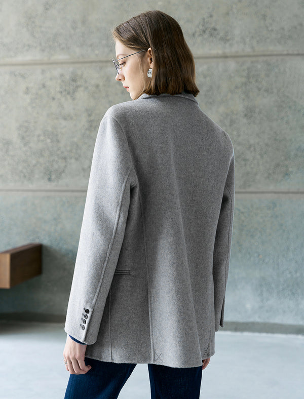 100% Wool Double-Breasted Blazer