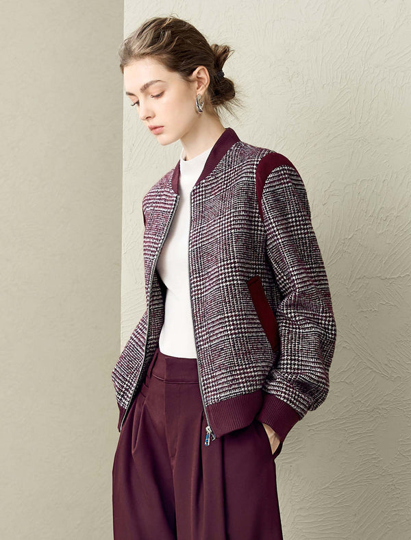 Plaid Bomber Jacket
