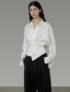 Twist Front Satin Blouse