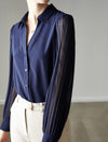 Lantern Sleeve Casual European Long-Sleeve Blouse