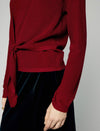 Layered Tie Front Long Sleeve Knit Top