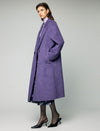 Wool Blend Notched-Lapel Double-Breasted Relaxed Long Coat