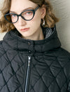 Tweed Accents Quilted Padded Jacket